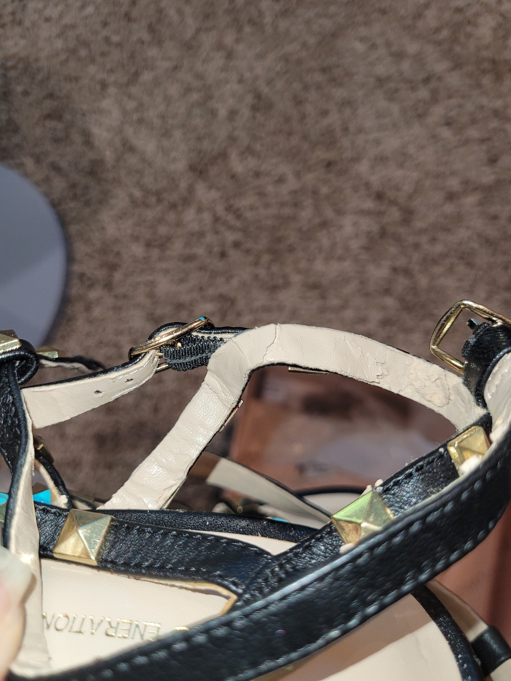 BCBGeneration Leopard Print Studded Strappy Pointed Heels. - Picture 6 of 10